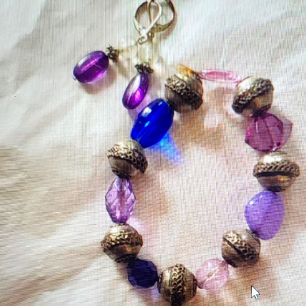 Elegant Beaded Bracelet and Earring Set